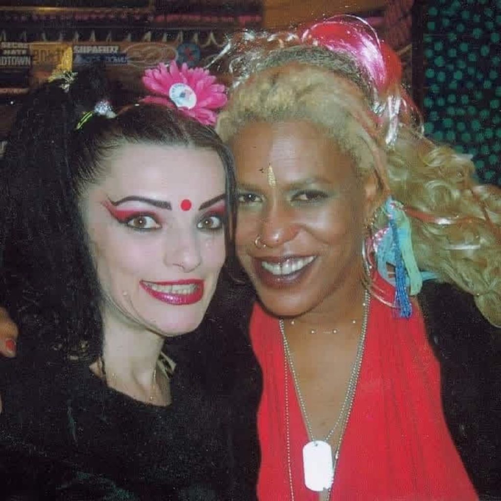 German punk icon Nina Hagen photographed with LA punk scene fixture Tequila Mockingbird, the emblem of the transatlantic punk exhibition at the Goethe-Institut Los Angeles