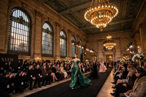 Consuelo Vanderbilt Costin brings the Vanderbilt family name back to Grand Central Terminal's Vanderbilt Hall for the New York Fashion Week debut of Vanderbilt & Seewald Global Studio